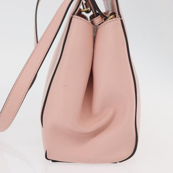 GUCCI Nim Fair Hand Bag Leather 2way Pink Gold 453767 Auth ka4024A