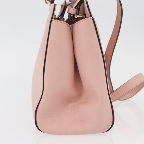 GUCCI Nim Fair Hand Bag Leather 2way Pink Gold 453767 Auth ka4024A