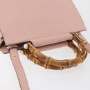 GUCCI Nim Fair Hand Bag Leather 2way Pink Gold 453767 Auth ka4024A-7