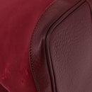 HERMES Garden Party PM Hand Bag Towar Officche Red Silver Auth ka4028-9