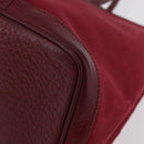 HERMES Garden Party PM Hand Bag Towar Officche Red Silver Auth ka4028-14