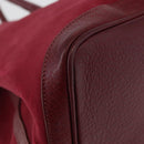 HERMES Garden Party PM Hand Bag Towar Officche Red Silver Auth ka4028-12