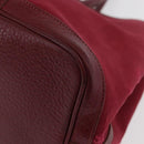 HERMES Garden Party PM Hand Bag Towar Officche Red Silver Auth ka4028-16