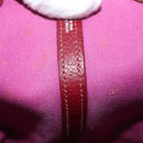 HERMES Garden Party PM Hand Bag Towar Officche Red Silver Auth ka4028-18