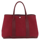 HERMES Garden Party PM Hand Bag Towar Officche Red Silver Auth ka4028-13