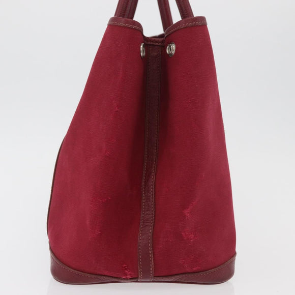 HERMES Garden Party PM Hand Bag Towar Officche Red Silver Auth ka4028