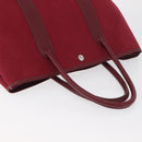 HERMES Garden Party PM Hand Bag Towar Officche Red Silver Auth ka4028-6