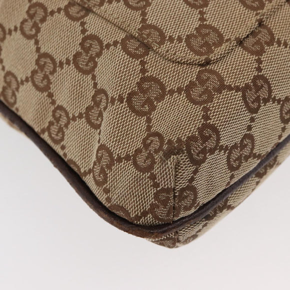 GUCCI GG Canvas Shoulder Bag Beige Silver 122791 Auth ka4032