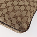 GUCCI GG Canvas Shoulder Bag Beige Silver 122791 Auth ka4032-17