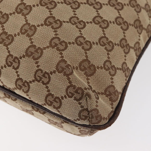 GUCCI GG Canvas Shoulder Bag Beige Silver 122791 Auth ka4032
