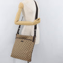 GUCCI GG Canvas Shoulder Bag Beige Silver 122791 Auth ka4032-25