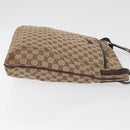 GUCCI GG Canvas Shoulder Bag Beige Silver 122791 Auth ka4032-3
