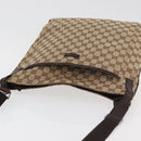 GUCCI GG Canvas Shoulder Bag Beige Silver 122791 Auth ka4032-6