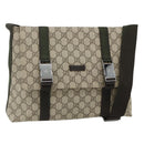 GUCCI GG Supreme Shoulder Bag PVC Beige Silver 122373 Auth ka4034A-1