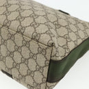 GUCCI GG Supreme Shoulder Bag PVC Beige Silver 122373 Auth ka4034A-12