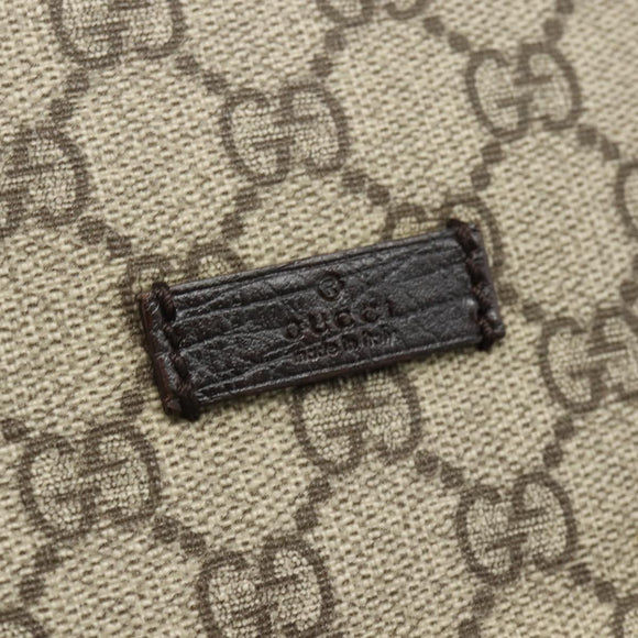 GUCCI GG Supreme Shoulder Bag PVC Beige Silver 122373 Auth ka4034A