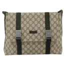 GUCCI GG Supreme Shoulder Bag PVC Beige Silver 122373 Auth ka4034A-2