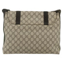 GUCCI GG Supreme Shoulder Bag PVC Beige Silver 122373 Auth ka4034A-3