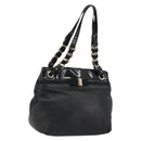 Salvatore Ferragamo Hand Bag Patent leather Black Gold Auth ka4036-1