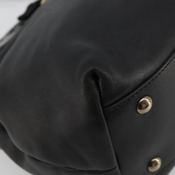 Salvatore Ferragamo Hand Bag Patent leather Black Gold Auth ka4036