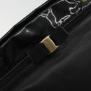 Salvatore Ferragamo Hand Bag Patent leather Black Gold Auth ka4036-15
