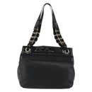 Salvatore Ferragamo Hand Bag Patent leather Black Gold Auth ka4036-3