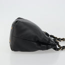 Salvatore Ferragamo Hand Bag Patent leather Black Gold Auth ka4036-4