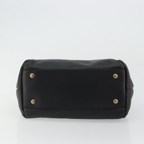 Salvatore Ferragamo Hand Bag Patent leather Black Gold Auth ka4036