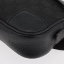 GUCCI GG Canvas Waist bag Nylon Leather Outlet Black Silver 336672 Auth ka4037-11