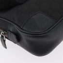 GUCCI GG Canvas Waist bag Nylon Leather Outlet Black Silver 336672 Auth ka4037-12