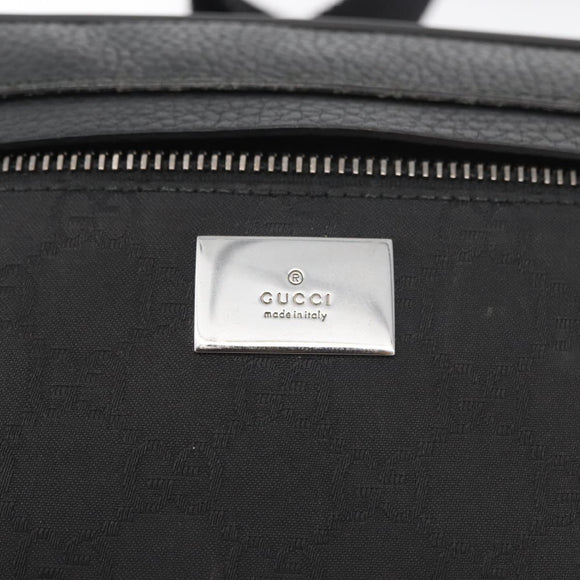 GUCCI GG Canvas Waist bag Nylon Leather Outlet Black Silver 336672 Auth ka4037
