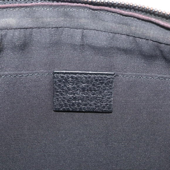 GUCCI GG Canvas Waist bag Nylon Leather Outlet Black Silver 336672 Auth ka4037