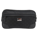 GUCCI GG Canvas Waist bag Nylon Leather Outlet Black Silver 336672 Auth ka4037-2