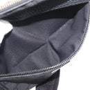 GUCCI GG Canvas Waist bag Nylon Leather Outlet Black Silver 336672 Auth ka4037-20