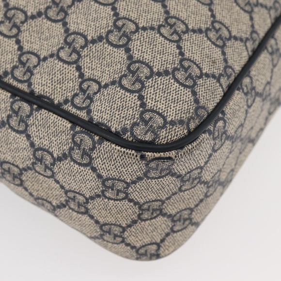 GUCCI GG Supreme Shoulder Bag PVC Navy Silver 201448 Auth ka4041