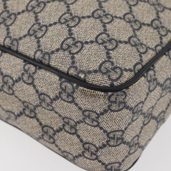 GUCCI GG Supreme Shoulder Bag PVC Navy Silver 201448 Auth ka4041