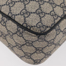 GUCCI GG Supreme Shoulder Bag PVC Navy Silver 201448 Auth ka4041-16