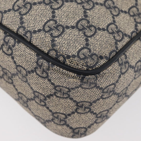 GUCCI GG Supreme Shoulder Bag PVC Navy Silver 201448 Auth ka4041