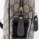 GUCCI GG Supreme Shoulder Bag PVC Navy Silver 201448 Auth ka4041-10