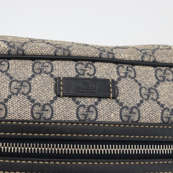 GUCCI GG Supreme Shoulder Bag PVC Navy Silver 201448 Auth ka4041