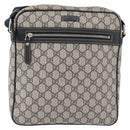GUCCI GG Supreme Shoulder Bag PVC Navy Silver 201448 Auth ka4041-13