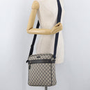 GUCCI GG Supreme Shoulder Bag PVC Navy Silver 201448 Auth ka4041-25