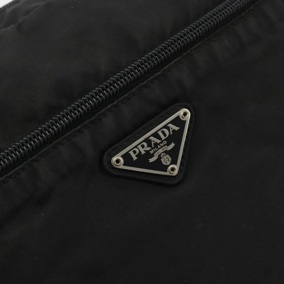 PRADA Shoulder Bag Nylon Black Silver Auth ka4043