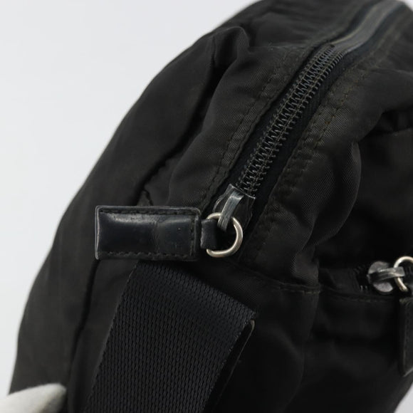 PRADA Shoulder Bag Nylon Black Silver Auth ka4043