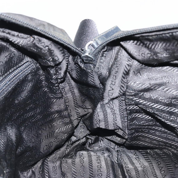 PRADA Shoulder Bag Nylon Black Silver Auth ka4043