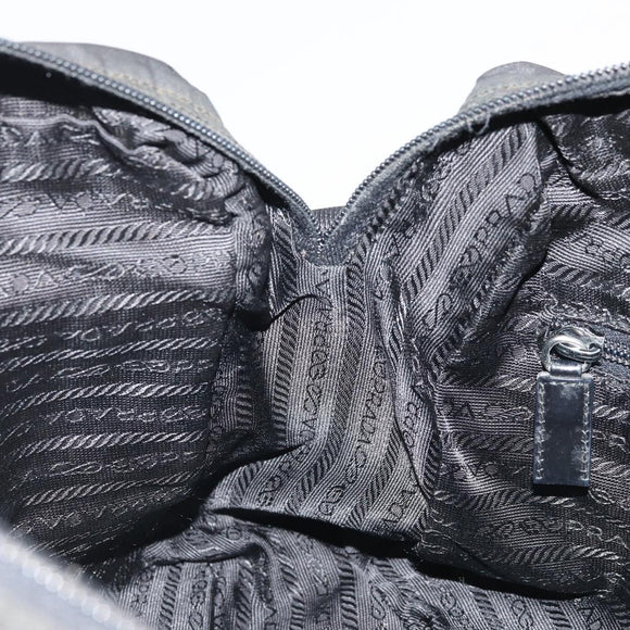 PRADA Shoulder Bag Nylon Black Silver Auth ka4043