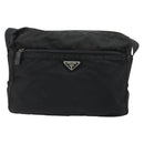 PRADA Shoulder Bag Nylon Black Silver Auth ka4043-13