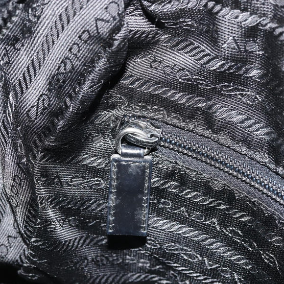 PRADA Shoulder Bag Nylon Black Silver Auth ka4043