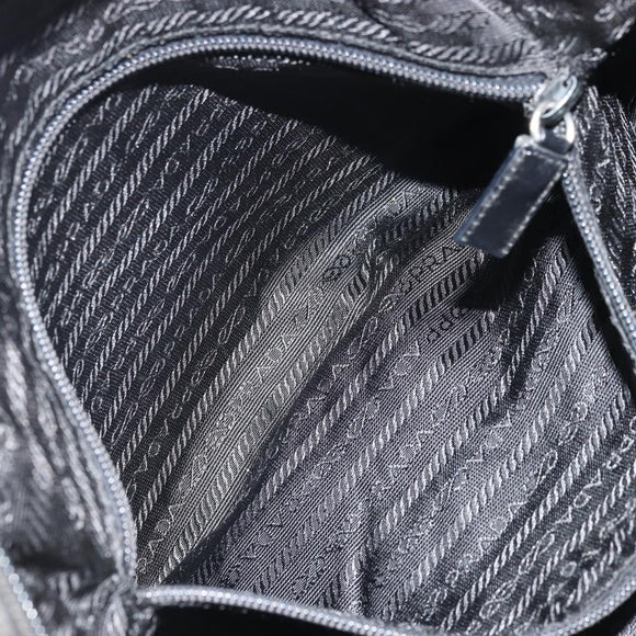 PRADA Shoulder Bag Nylon Black Silver Auth ka4043
