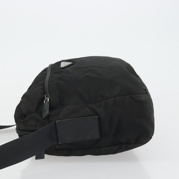 PRADA Shoulder Bag Nylon Black Silver Auth ka4043